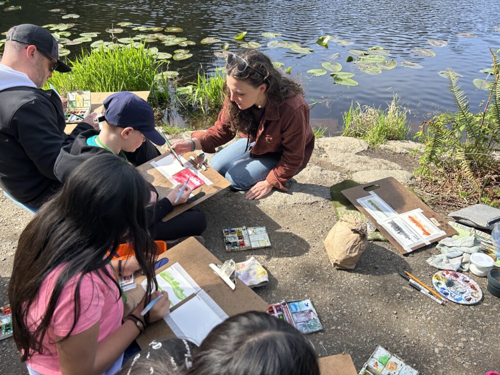 As part of our Artist in Residence program, watercolor artist Nadja Peschke guided students visiting for our School Overnight Program to explore the beauty of nature through plein air painting.
